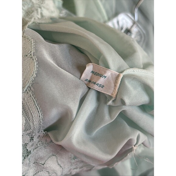 Vintage Lorraine Mint Blue Lace Night Dress And Cardigan 2 Set Size M - Picture 10 of 16